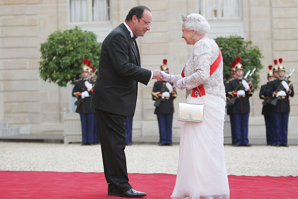François Hollande accueille la Reine Elizabeth II au Palais de l’Élysée - 06/06/2014 - photo©Présidence de la République