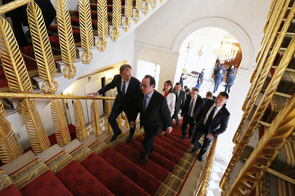 François Hollande et Donald Tusk (Président du Conseil européen) au Palais de L’Élysée - 27/06/2016 - photo©présidence de la République/Julien Bonet