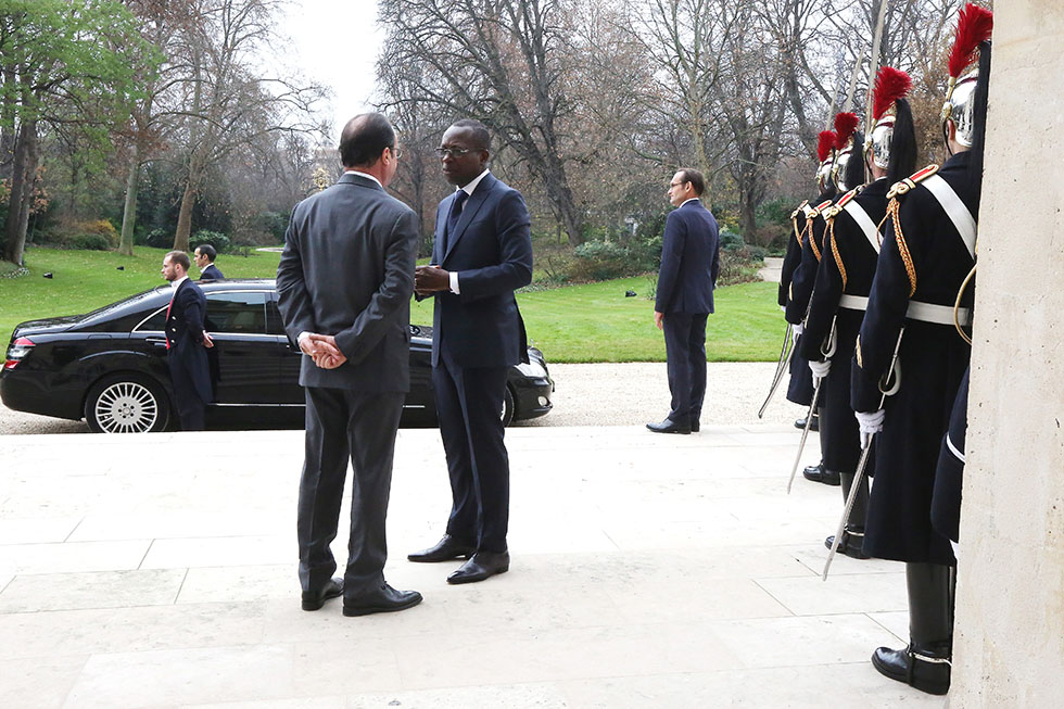 François Hollande et Patrice TALON (Président de la République du Bénin) au Palais de l’Élysée - 12/12/2015 - photo©présidence de la République /Julien Bonet