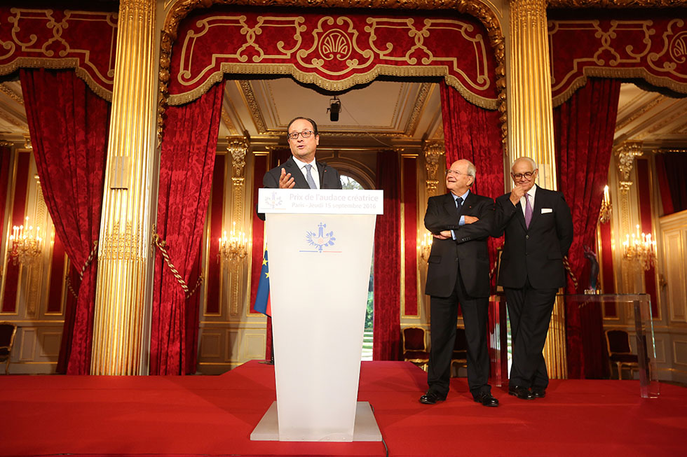 Allocution de François Hollande lors de la remise du Prix de l’Audace créatrice - 15/09/2016 - photo©présidence de la République/Julien Bonet