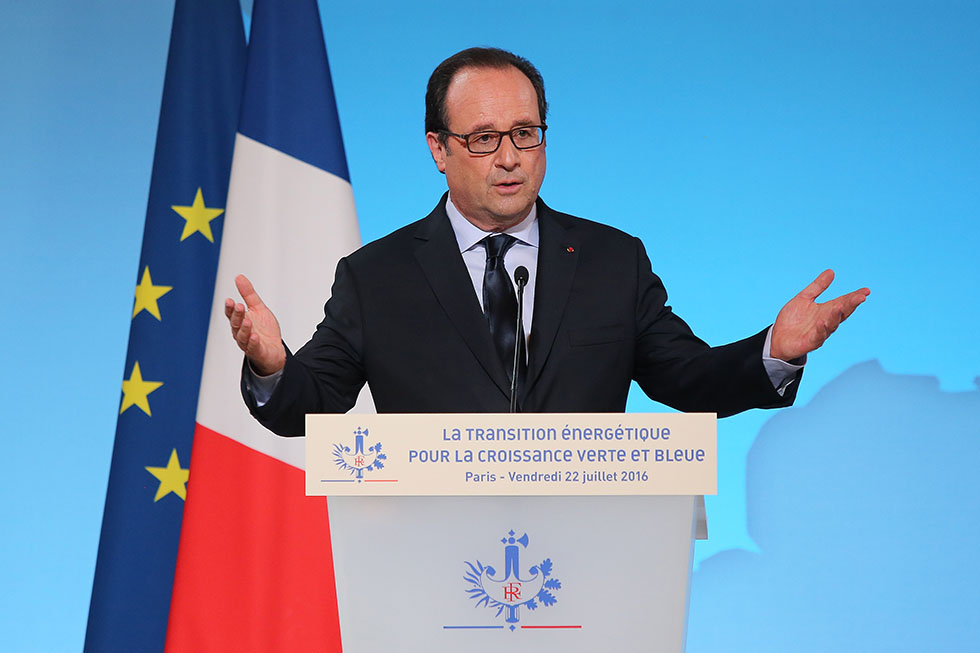 Allocution de François Hollande en ouverture de la cérémonie d'anniversaire de la loi de transition énergétique pour la croissance verte - 22/07/2016 - photo©présidence de la République/julien Bonet