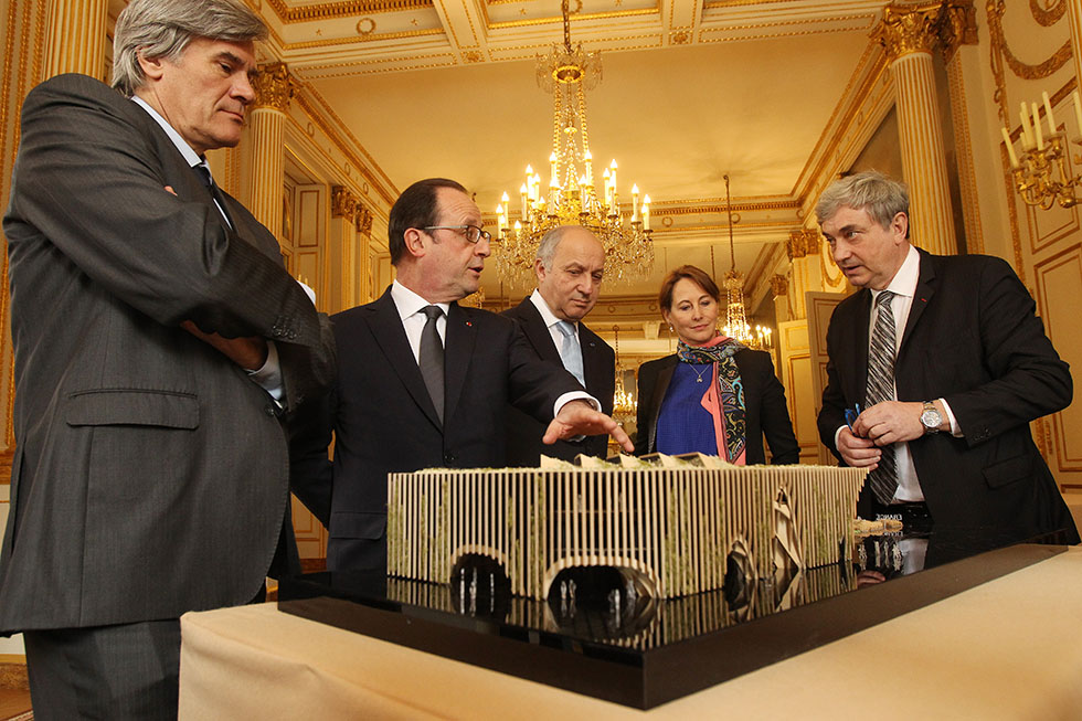 Présentation de la Maquette du projet du Pavillon France à l’exposition universelle de Milan 2015 - 18/03/2015 - photo©présidence de la République/julien Bonet