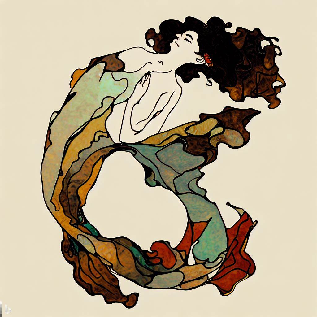 Pisces - Egon Schiele style