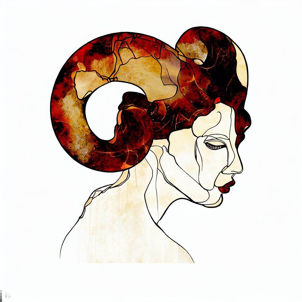 Aries - Egon Schiele style