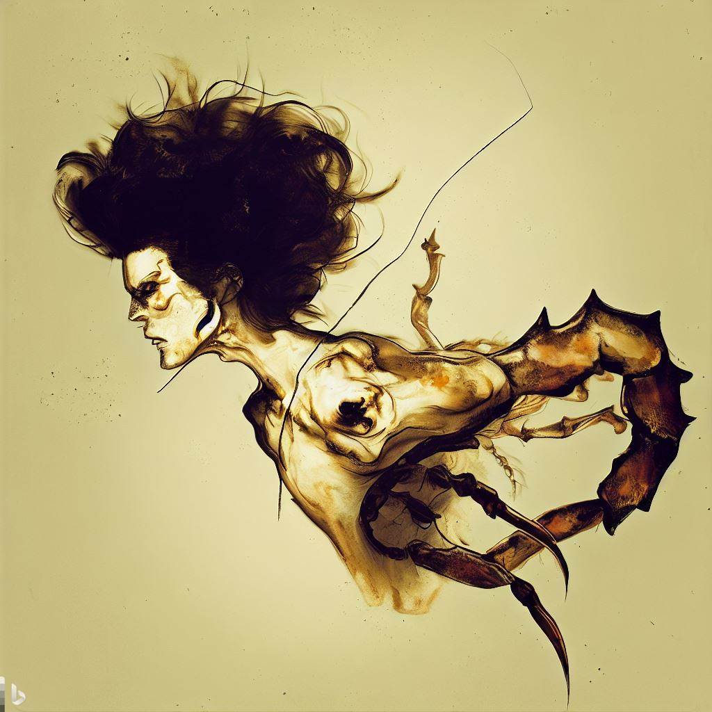 Scorpio - Egon Schiele style