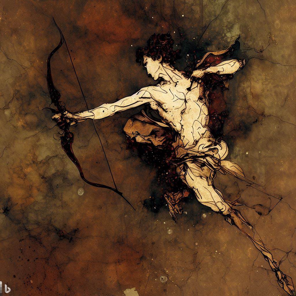 Sagittarius - Egon Schiele style