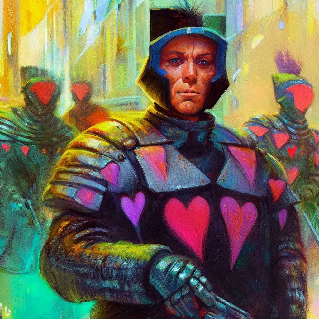 The Knaves of Hearts / Wonderland - Enki Bilal style