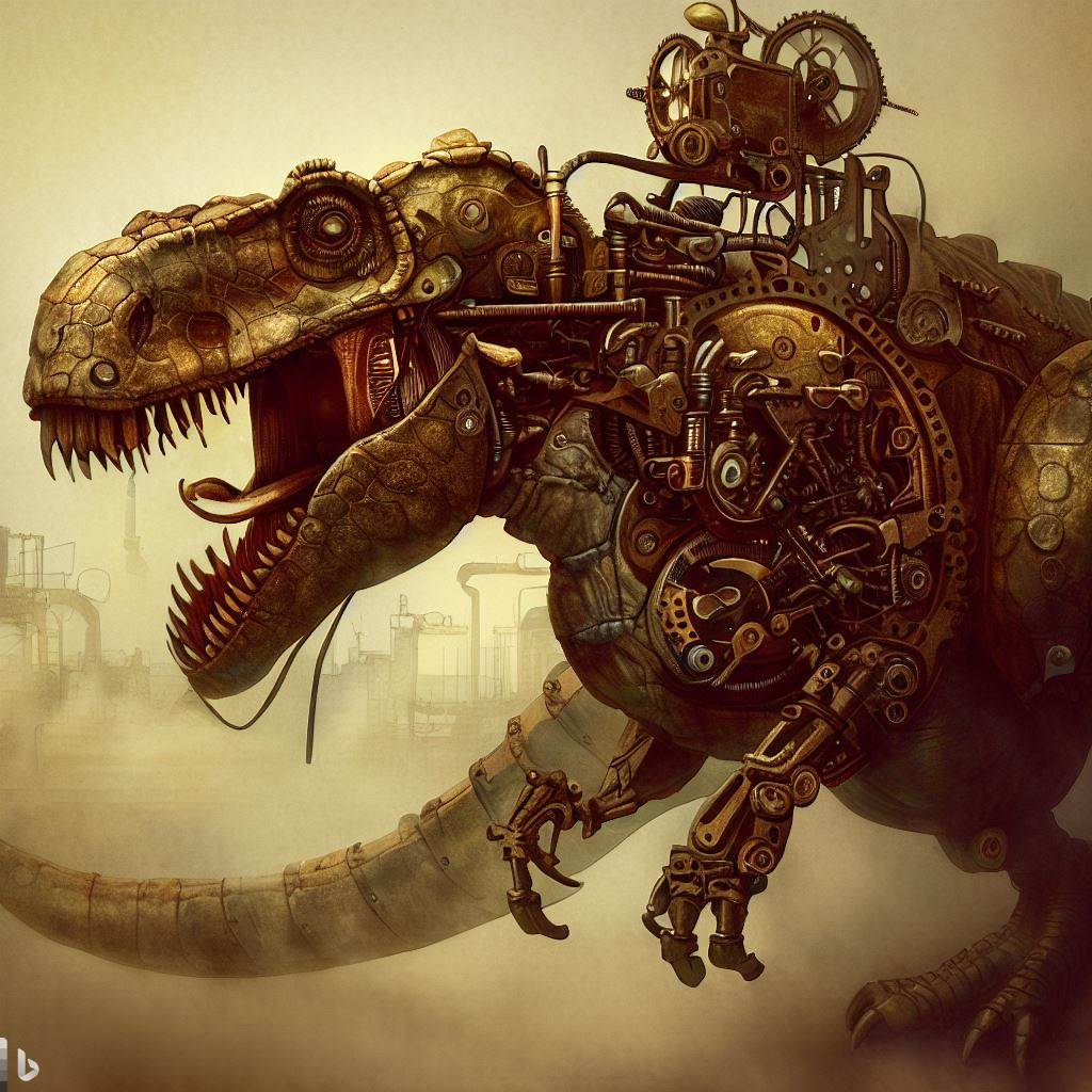 Steampunk Tyrannosaurus rex