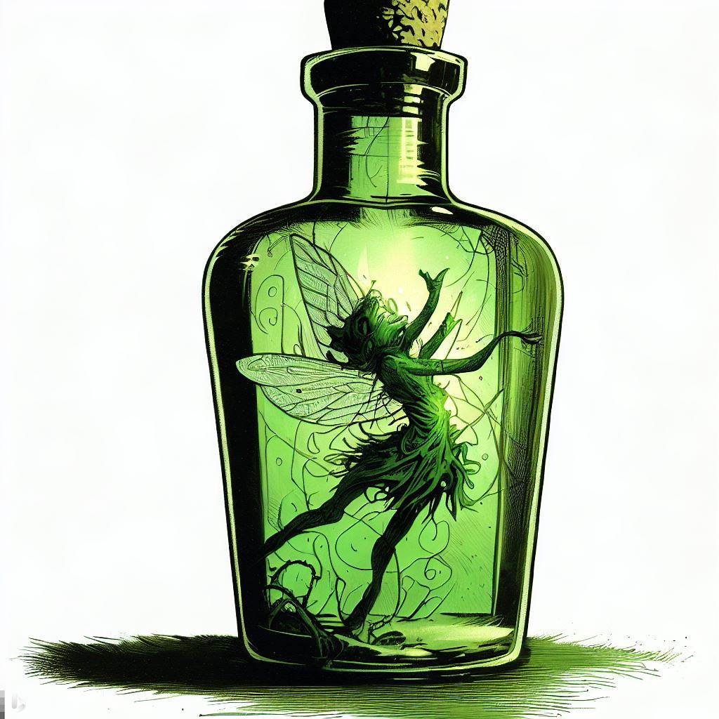 the Fairy in a bottle / Bernie Wrightson style