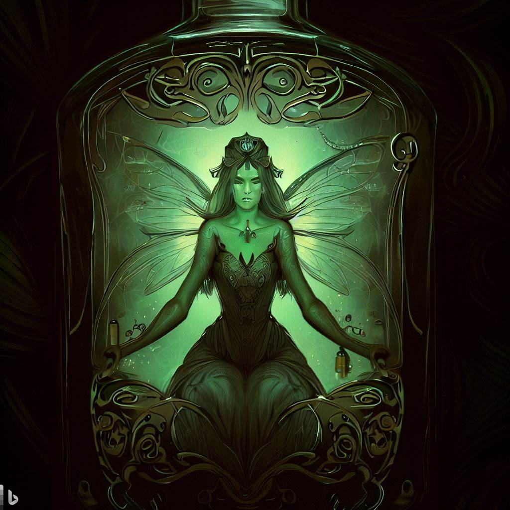 the Fairy in a bottle / Enki Bilal style