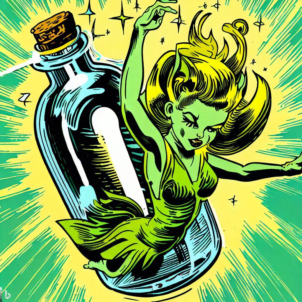 the Fairy in a bottle / Jack Kirby style
