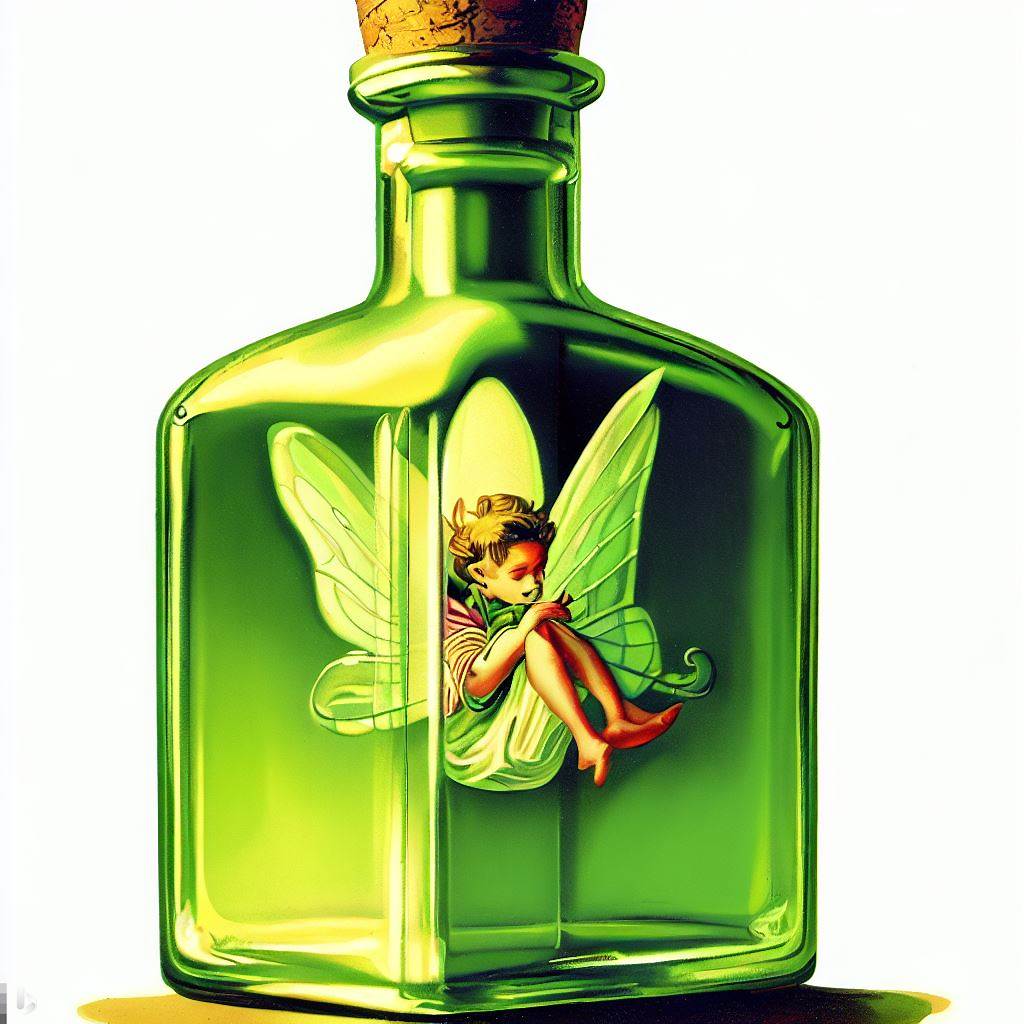 the Fairy in a bottle / Norman Rockwell style