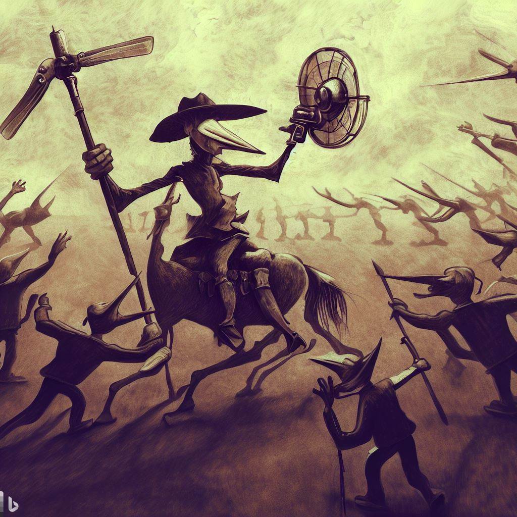 Don Quichotte essayant d'empêcher un Black Friday