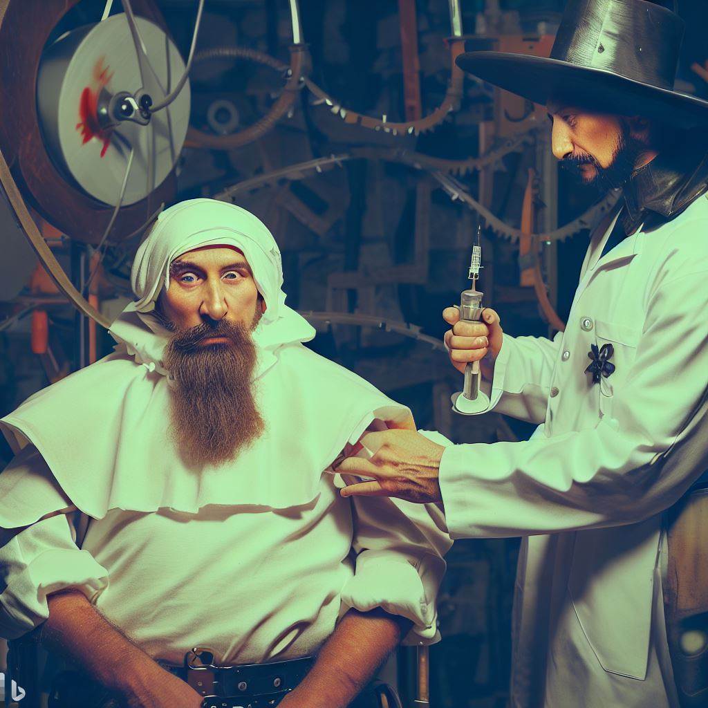 Sancho Panza portant assistance à Don Quichotte